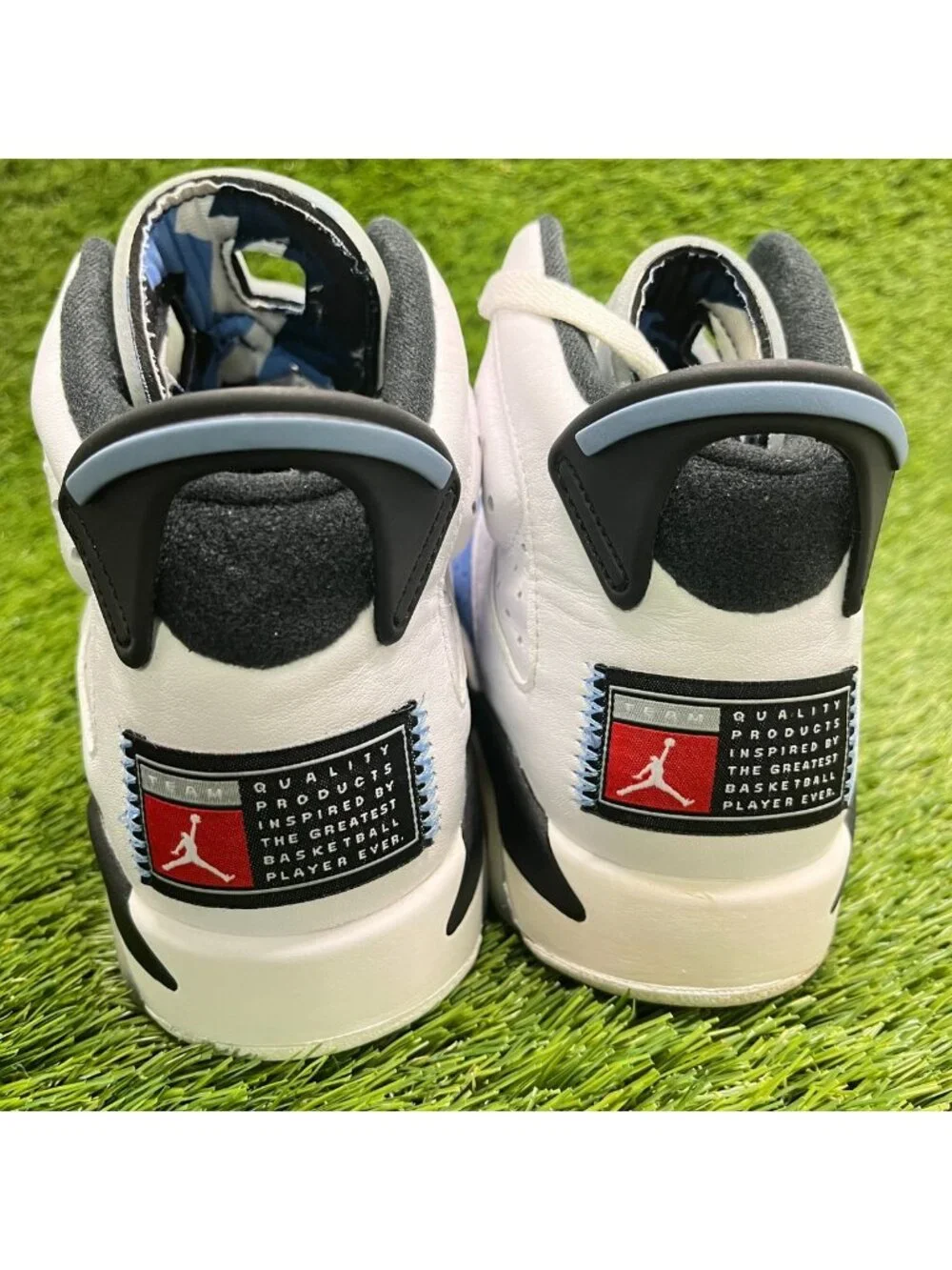 Nike Air Jordan 6 Retro Boys Size 6.5Y Blue White Basketball Shoes Sneakers